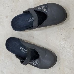 Vionic Kristin mules women's size 6 gray adjustable strap Orthaheel technology